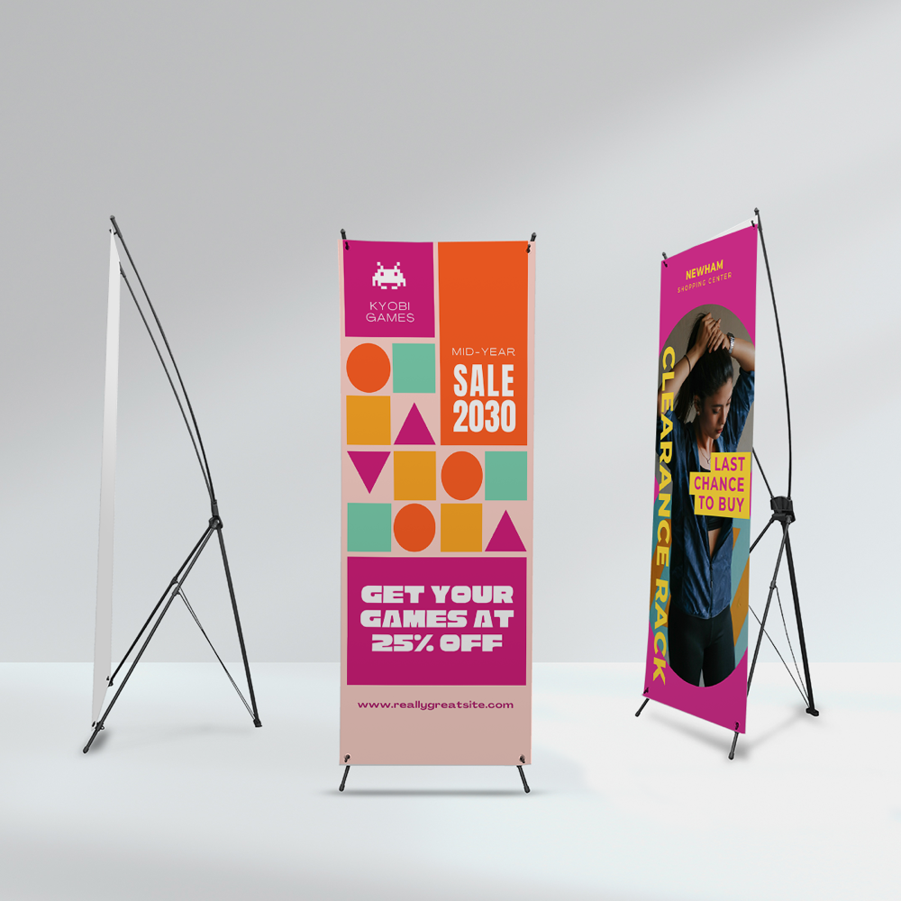 Banner with X frame printing - Order locally with Pagerr