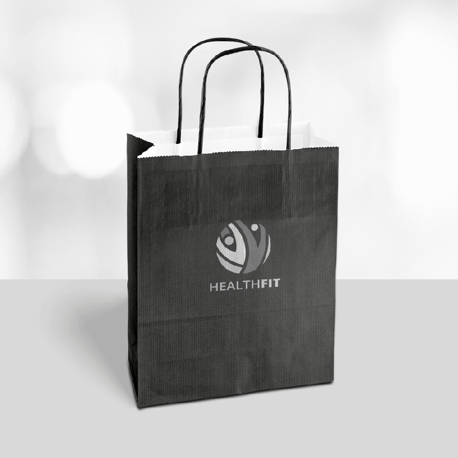 Ribbed Kraft Paper Bags with White Interior - From Pagerr